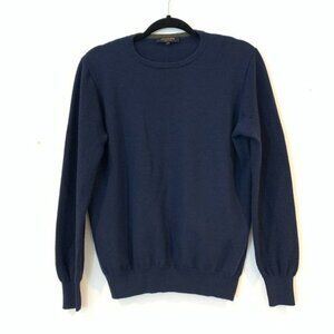 Jaeger Navy Merino Wool Sweater Crewneck Long Sleeve Soft Lightweight Size M